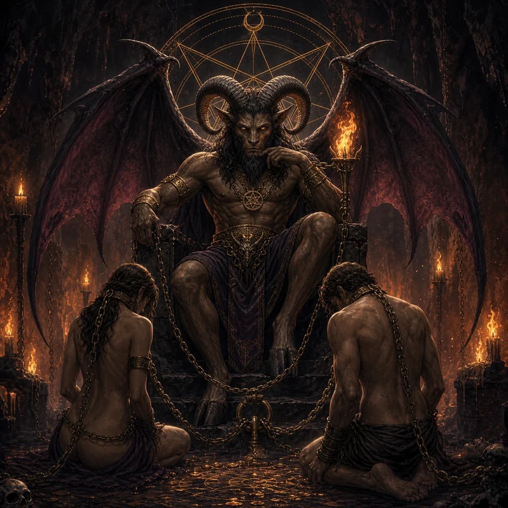 惡魔牌(The Devil)牌義|摩羯座、鎖鏈與陰影自我