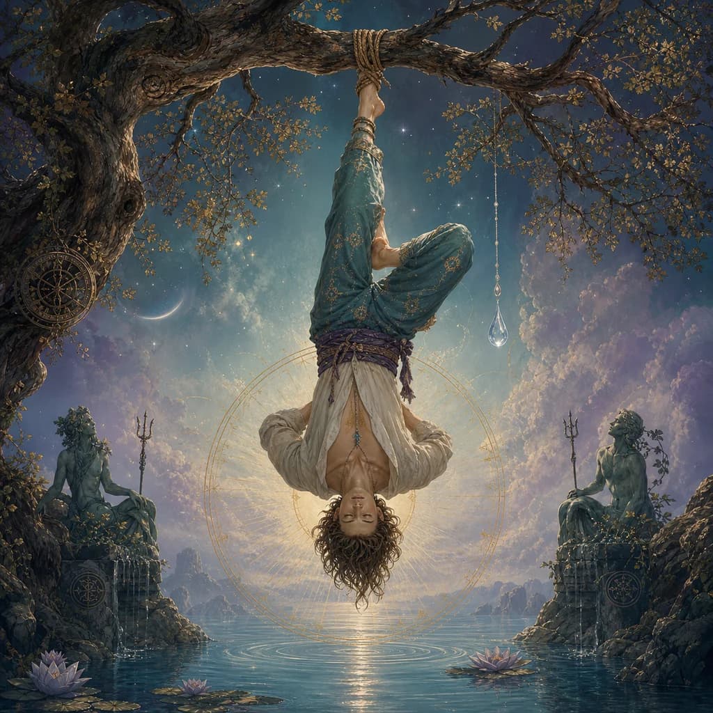倒吊人(The Hanged Man)牌義|臣服、奧丁之樹與海王星