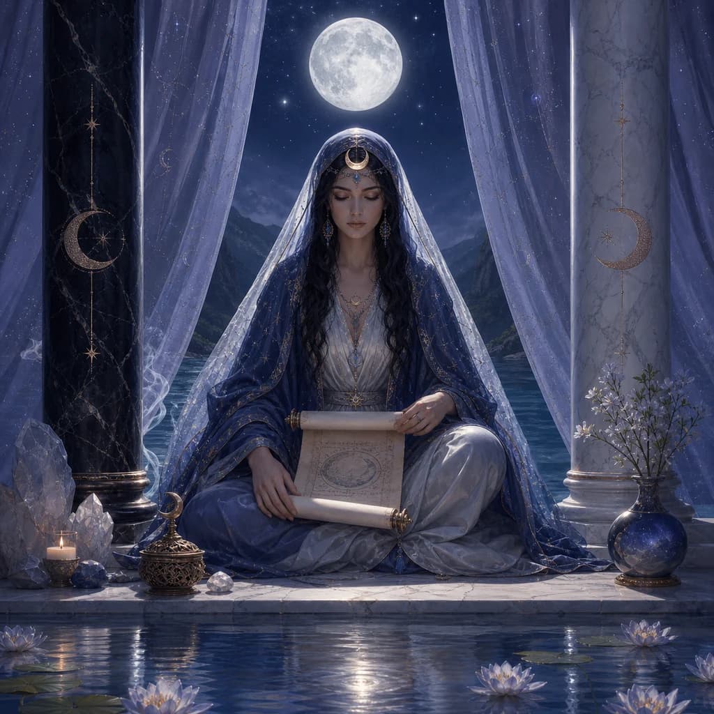 女祭司牌(The High Priestess)牌義:直覺、潛意識與月亮的奧秘