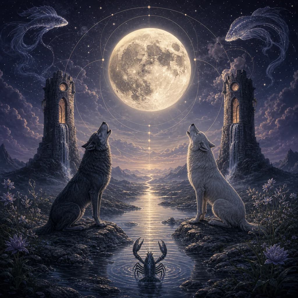 月亮牌(The Moon)牌義|雙魚座、龍蝦與「不是它本來樣子」的東西