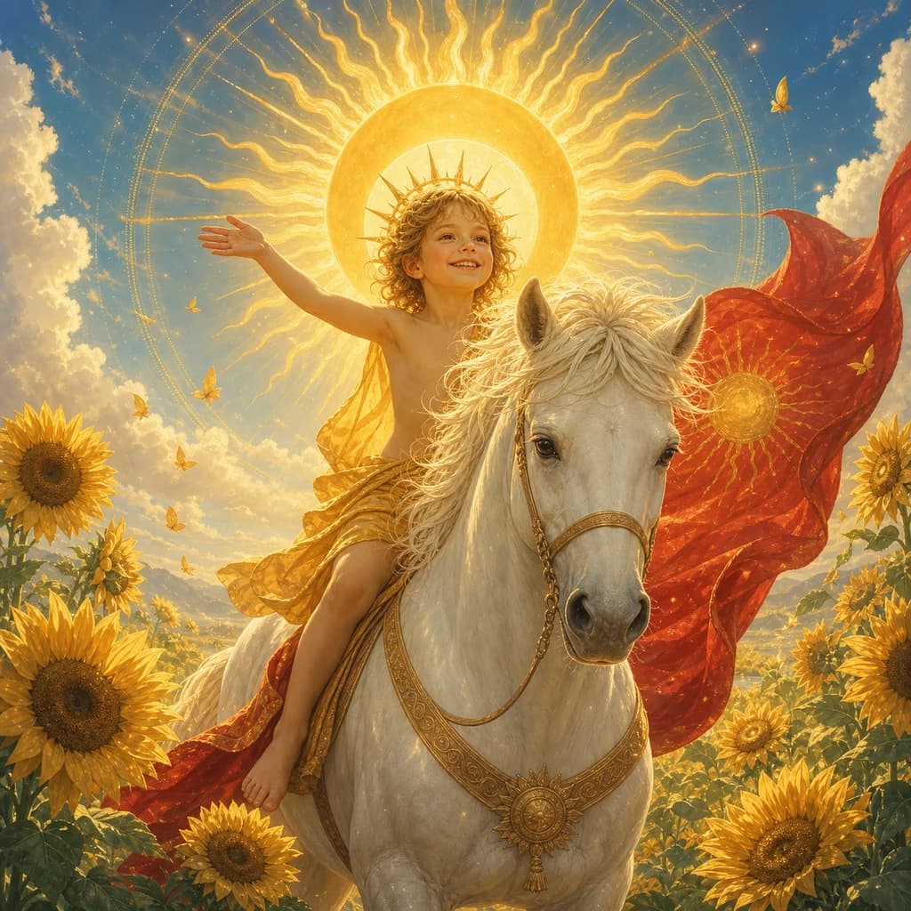 太陽牌(The Sun)牌義|獅子座、白馬上的孩子與那堵牆