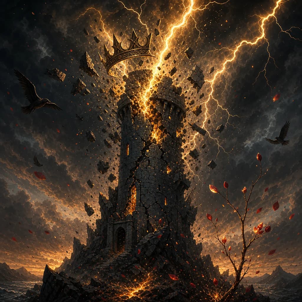 塔牌(The Tower)牌義|火星、閃電與落下的東西